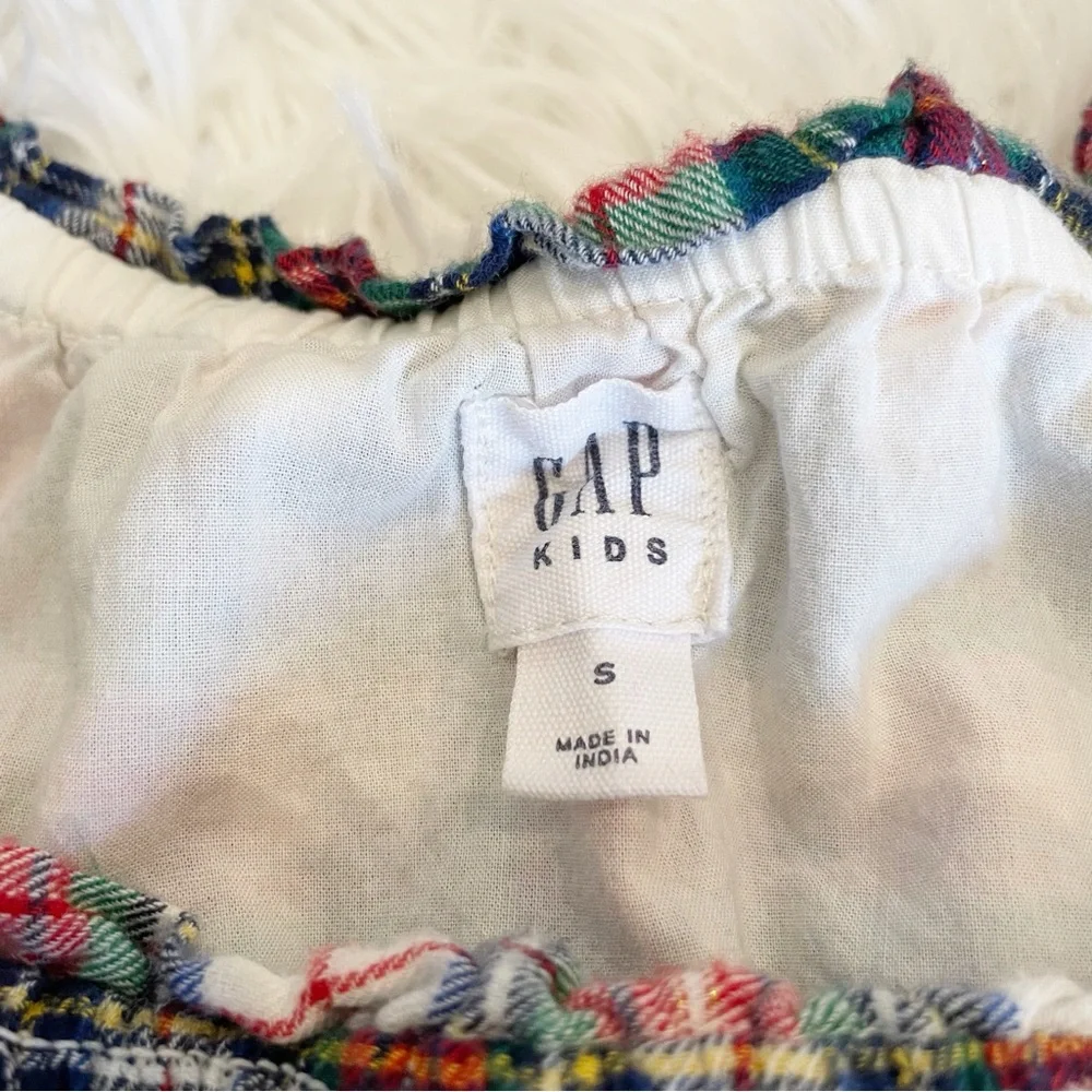 GAP Kids Christmas Dress Plaid Tartan Smocked Small 6 7 Festive Church Cozy